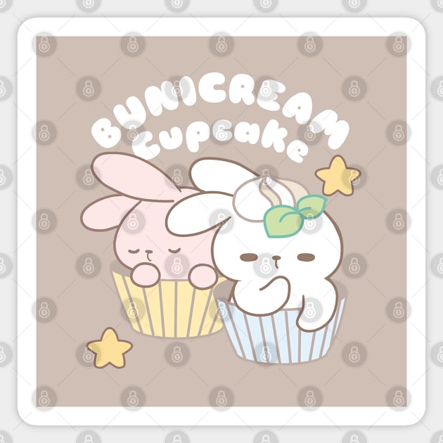 Cute Bunnies Cosplay as Bunicream Cupcake Sticker by LoppiTokki